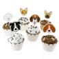 Preview: Hunde Muffinbanderole mit Picker - ECO Friendly